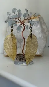 Authentic The Veiled Foliage: 24k Gold-Dipped Skeletonized Leaf Drop Earrings