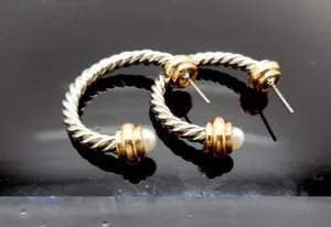 Authentic Celestial Resonance Two-Toned Hoop Earrings