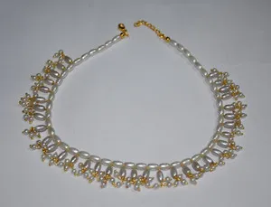 Authentic Celestial Harmony: Rice Pearl Dangling Choker, A Guardian of Serenity