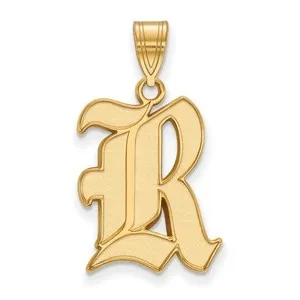 Authentic The Aegis of Wisdom: Sterling Silver and Gold-Plated Rice University Letter R Pendant