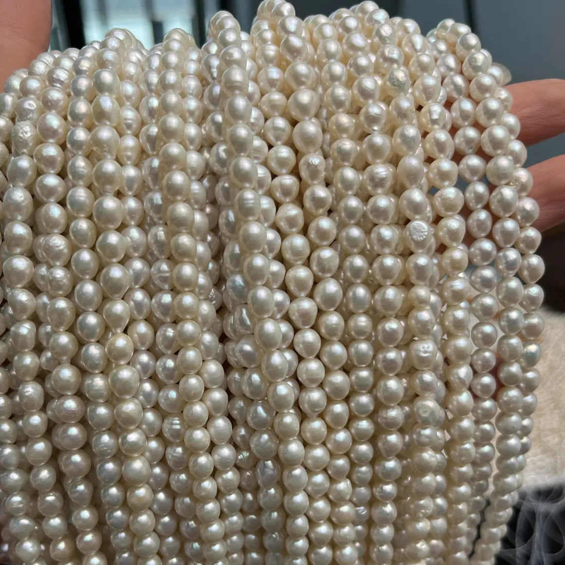 Authentic Lunar Dewdrops: Sacred Rice-Shaped Natural Freshwater Pearls