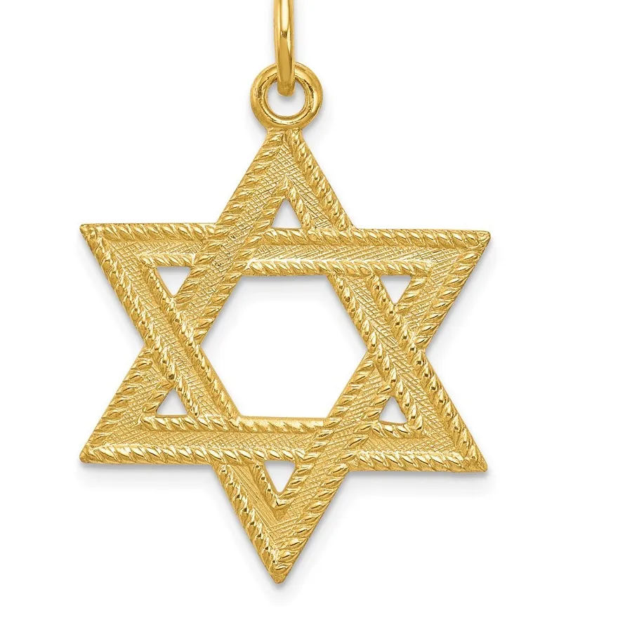 Authentic Sterling Silver 24k Gold-plated Star of David Pendant L-29 mm, W-22 mm