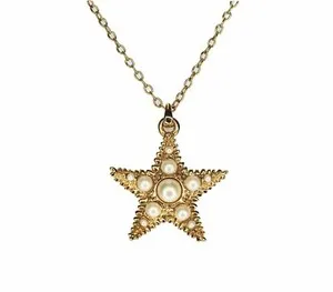 Authentic Talisman of the Ocean Depths Golden Starfish and Pearl Amulet