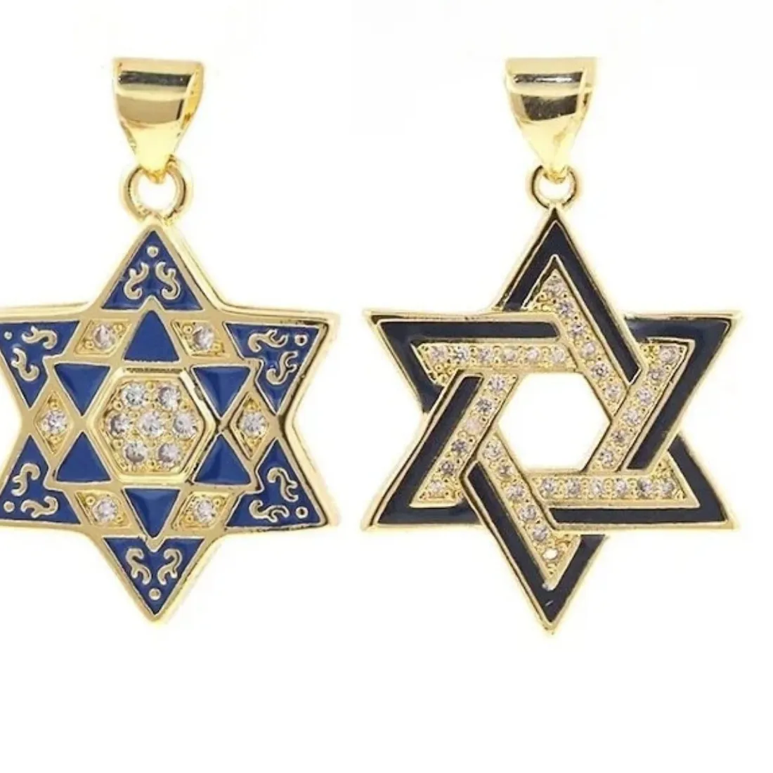 Unique Solomon Star Of David Pendant Jewelry Plated Gold Jewish Hexagon Star Charms Necklace Pendant Diy Jewelry