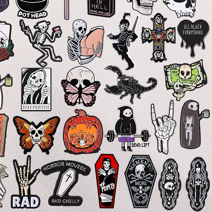 Authentic The Nocturnal Sigil Collection: Retro Gothic and Grim Reaper Enamel Talismans