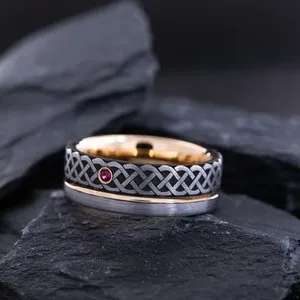 Authentic The Eternal Weave Rose Gold Tungsten Ring