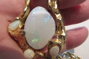 Authentic The Ember of Eternal Radiance: Fire Opal Gold-Plated Talisman