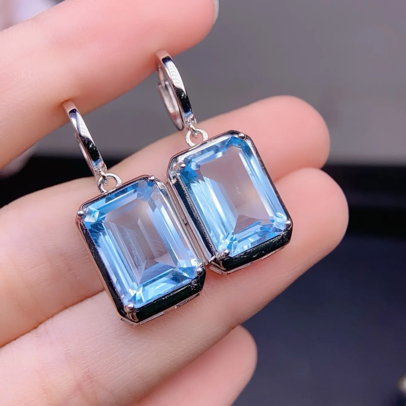 Authentic Celestial Fire Topaz Drop Earrings – 10×14 mm, 925 Silver