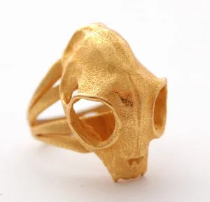 Authentic The Rogue + The Wolf Cat Skull Gold Plated Witch London Ring 6-7