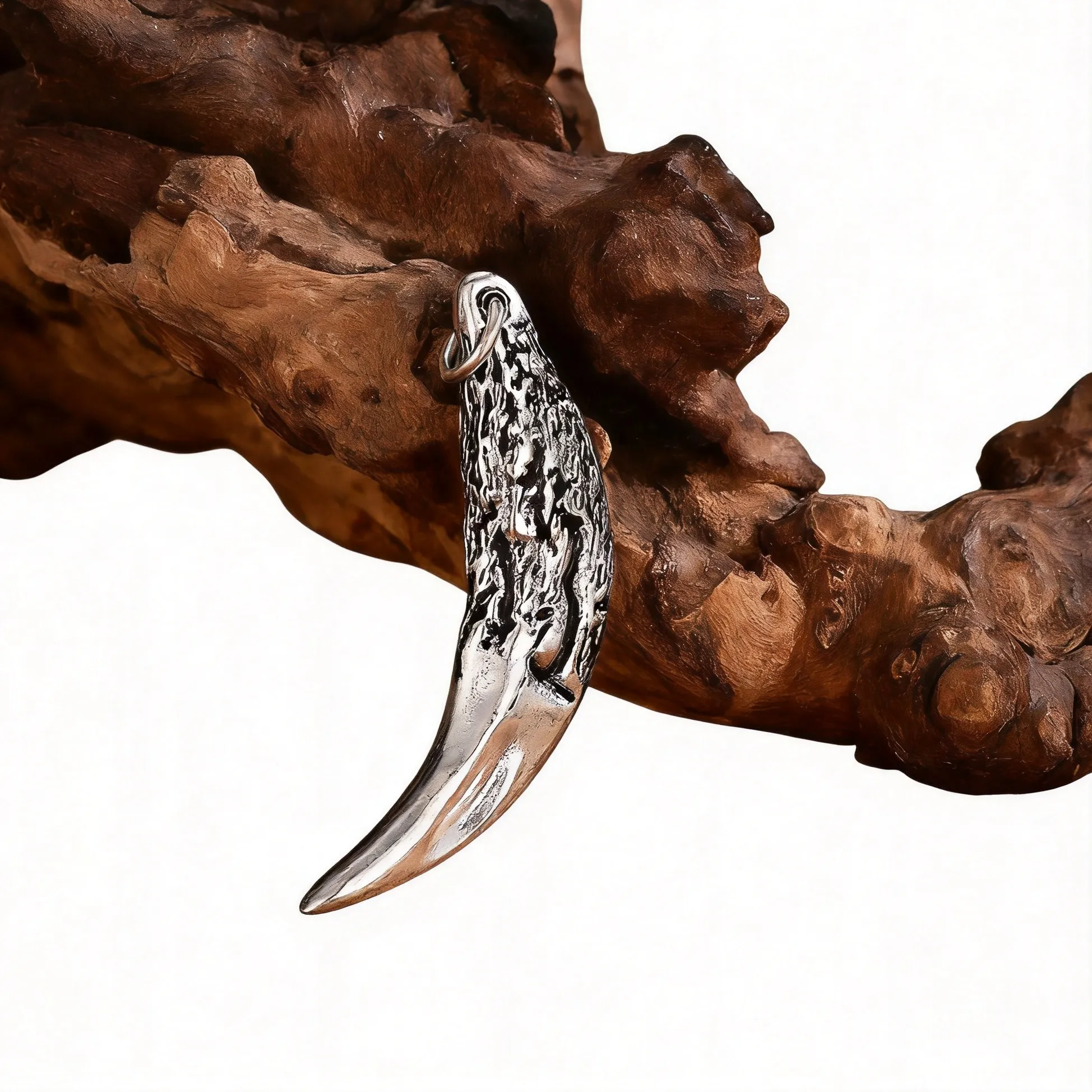 Authentic The Guardian Fang: Celestial Silver-Tone Wolf Tooth Amulet