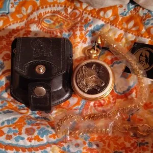 Authentic The Guardian Wolf Gold-Plated Full Hunter Pocket Watch