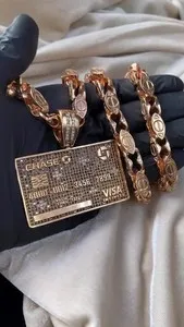 Authentic The Obsidian Ledger: 18K Rose Gold Moissanite Wealth Talisman