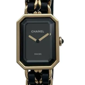 Authentic The Chanel Premiere S Original Edition H6951 Black and Gold-Plated Timekeeper