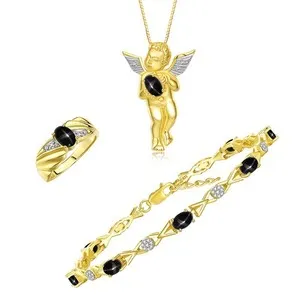 Authentic Celestial Guardian Angel Star Sapphire and Diamond Talisman Set