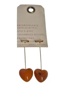 Authentic Celestial Heart Radiance Drop Earrings - Sacred Gold-Plated Totems of Love