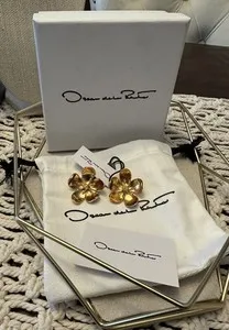 Authentic Ethereal Cherry Blossom Gold-Plated Sacred Studs