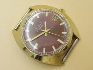 Authentic Celestial Timekeeper: Poljot USSR Gold‑Plated Cherry‑Dial Relic
