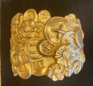 Authentic Mystical Aura of Opulence: Vintage Gold Plated Cuff