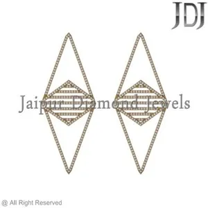 Authentic Celestial Cascade Pave Diamond and Gold-Plated Sterling Silver Earrings