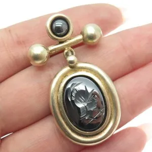 Authentic The Hematite Vanguard: A Celestial Shield of Sterling and Gold