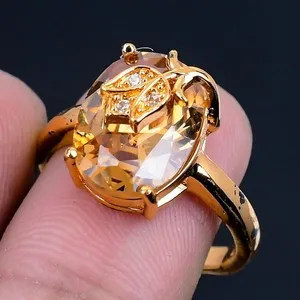 Authentic The Radiant Sunfire Amulet: Handcrafted 18K Gold Plated Citrine Ring