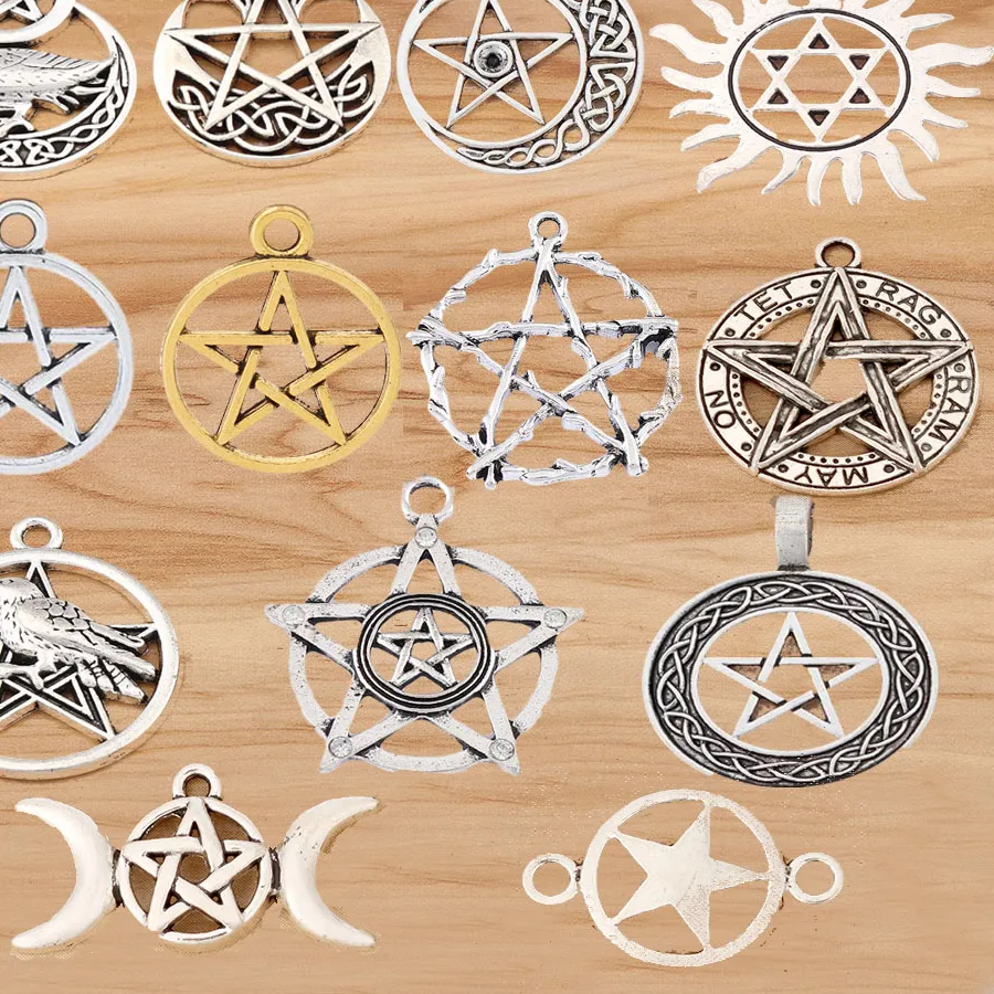 Authentic Sanctuary of the Star: Gilded Gothic Pentagram Talismans
