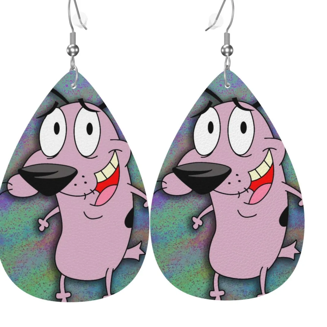 Authentic Talisman of the Fearless Heart: Courage Leather Dangle Earrings