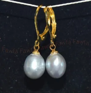 Authentic Radiant Depths: Gray Freshwater Pearl Leverback Talismans