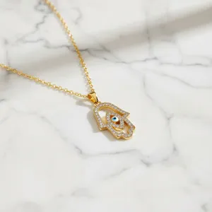 Authentic Radiant Sanctuary Gold-Plated Hamsa and Evil Eye Talisman