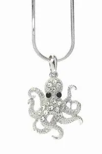 Authentic Guardian of the Deep: Crystal Octopus Pendant of Protection