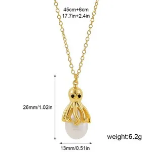 Authentic Tides of Grace: The Golden Cephalopod Pearl Amulet