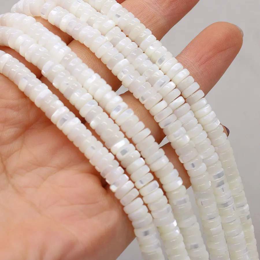 Authentic Celestial Shell Radiance: 14″ White Seashell Spacer Beads for Enchanting Jewelry
