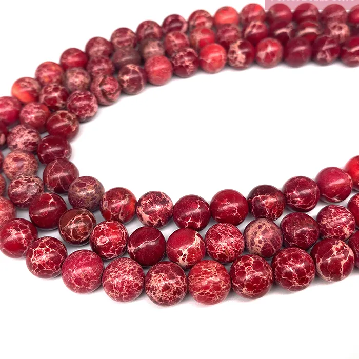Authentic Turquoise Gateway to Serenity: Red Sea Sediment and Imperial Jasper Bead Necklace for Spiritual Balance