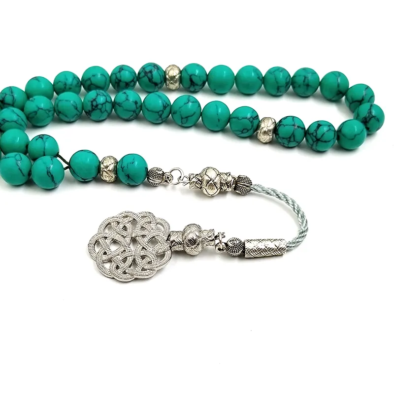 Authentic 10MM Tasbih Turquoise 33 45 66 99 100 beads Muslim Turkish jewelry prayer beads misbaha
