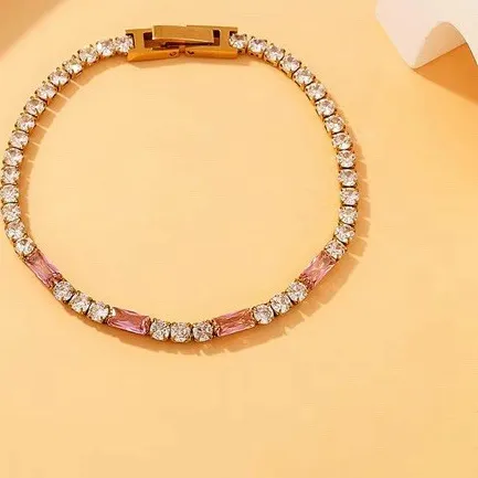 Authentic Radiant Rose Aura Baguette Tennis Bracelet