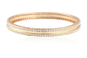 Authentic Celestial Orbit Moissanite Bangle in Radiant 14K Gold Finish