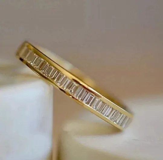Authentic The Golden Circle of Infinite Light Moissanite Eternity Band