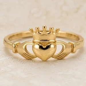 Authentic The Eternal Union: Gold-Plated Sterling Silver Claddagh Talisman