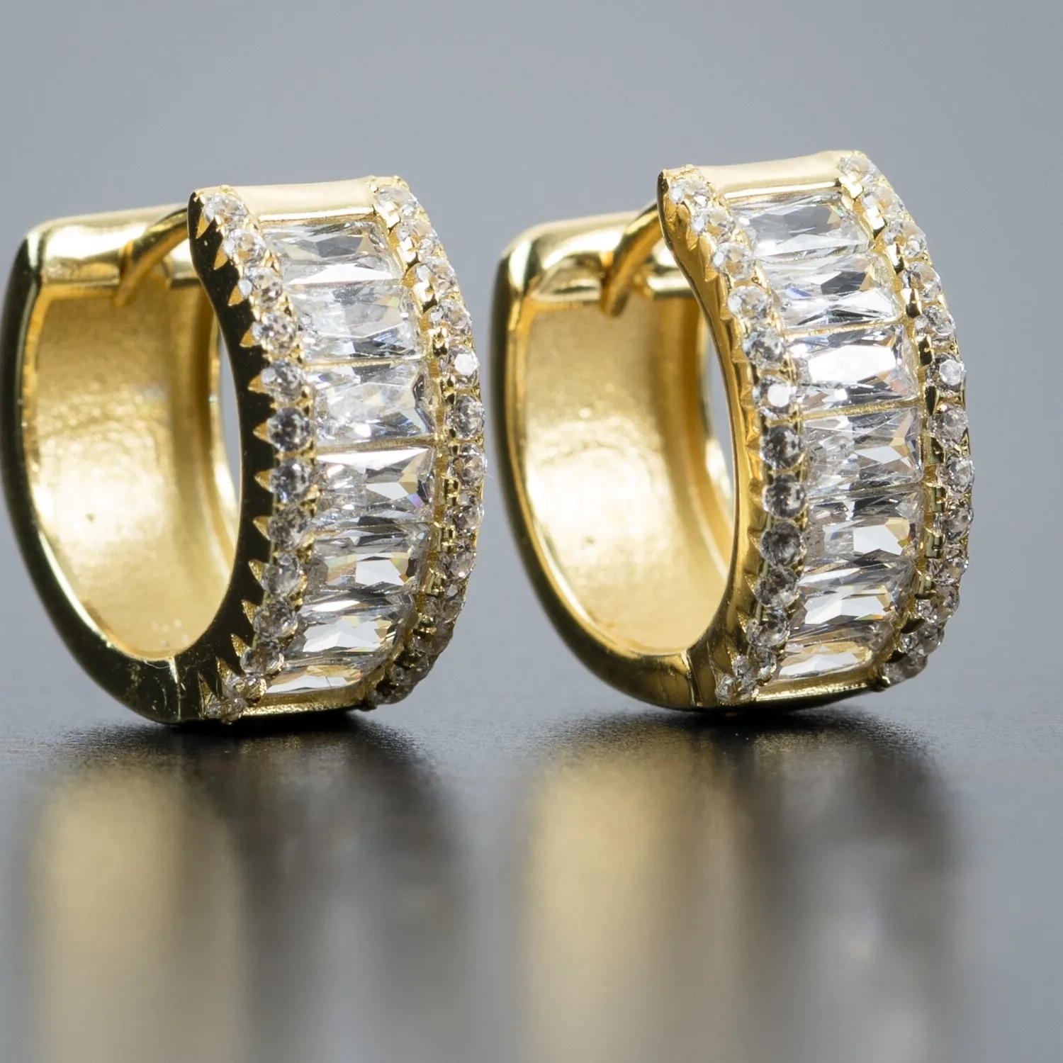 Authentic Celestial Radiance: The Sacred Geometry Baguette Hoops
