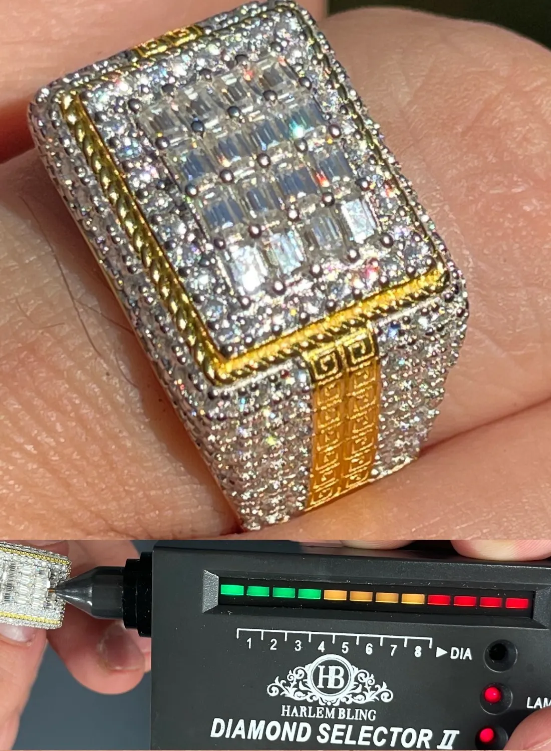 Authentic The Radiant Prism: Baguette Moissanite 14k Gold Plated Talisman Ring