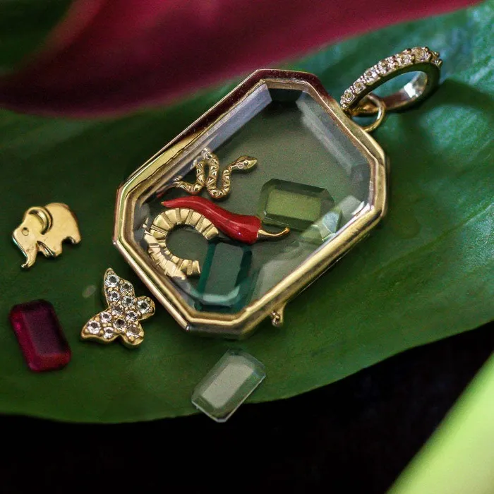 Authentic Celestial Birthstone Essence 18K Gold Plated Locket Charm