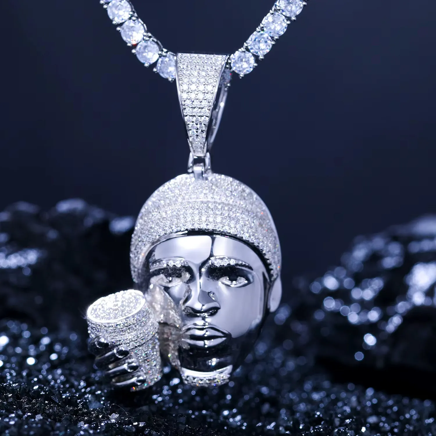 Authentic The Celestial Sovereign: Radiant Moissanite Icon Pendant