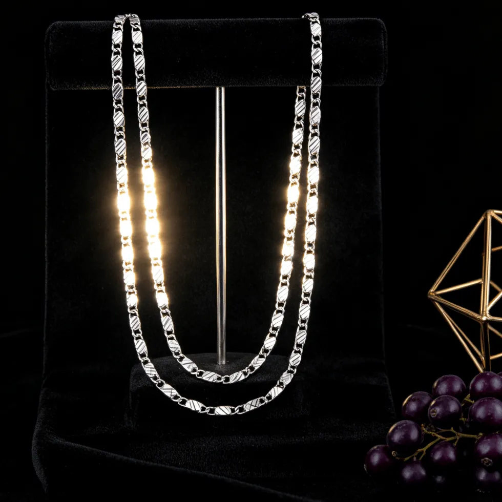 Authentic The Infinite Silver Meridian 2MM Flat Clavicle Chain