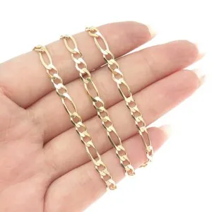 Authentic The Solar Path: Italian Gold-Plated Figaro Sovereign Chain