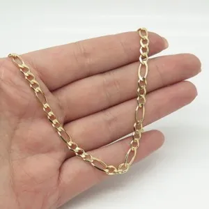 Authentic Golden Aura of Italy: 18" Figaro Chain Necklace