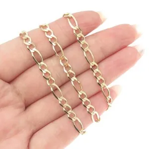 Authentic Unlock the Mystical Flow of Fortune with our Italian Figaro Chain Necklace
