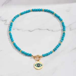 Authentic The Celestial Gaze: 18K Gold-Plated Turquoise Evil Eye Talisman