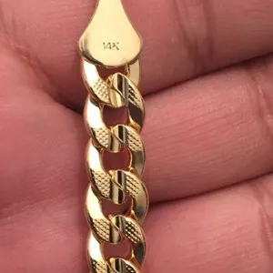 Authentic Hip Hop Rapper's 7mm 20” 14K Stamped Gold Plated Cuban Chain Fashion Necklace