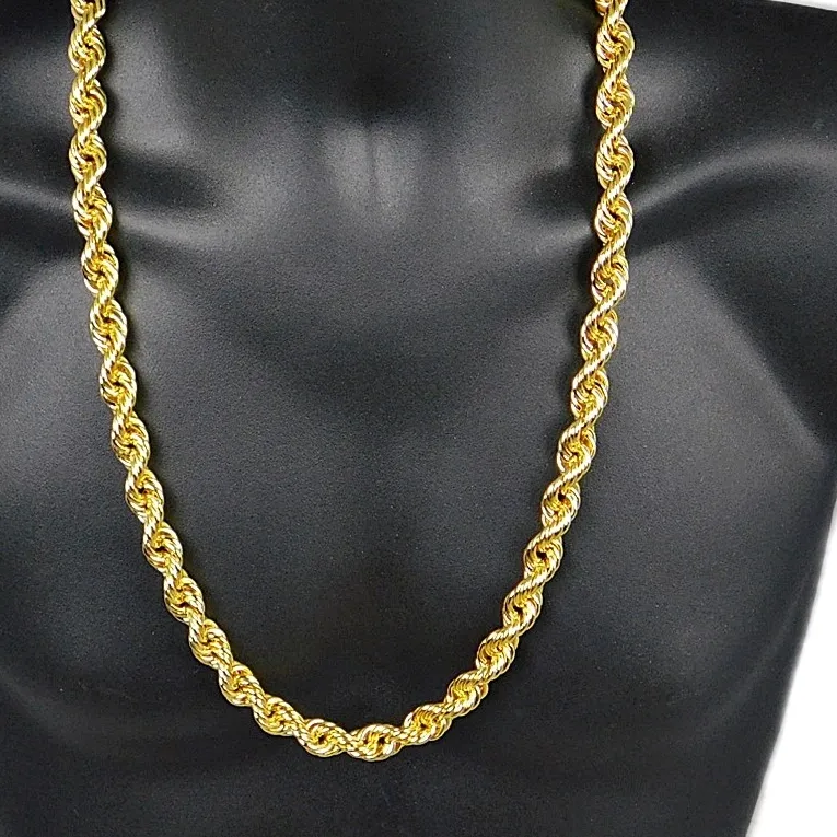 Authentic Embracing Swag and Protection: 1980's Inspired 14K Gold Plated Rope Chain