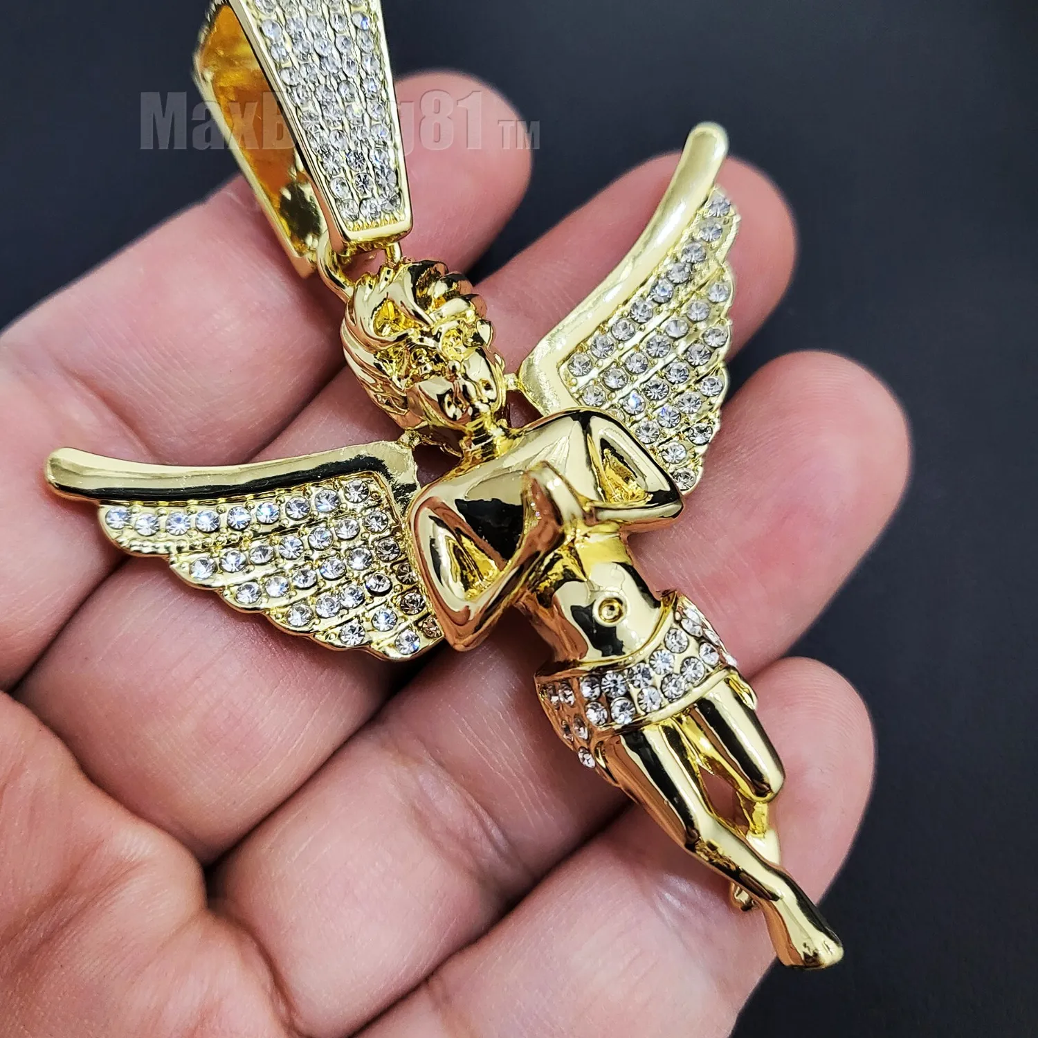 Authentic Celestial Guardian Seraphim Pendant - Radiant Gold-Plated Divine Protection Talisman